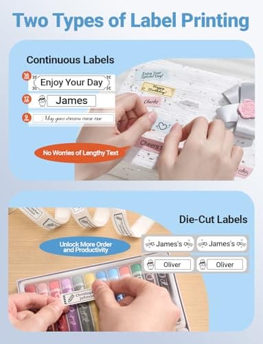 Makeid Label Makers, L1 Label Maker Machine, Portable Wireless Sticker Label Makers for Home, School, Office Use, Rechargeable Thermal Printer with Multiple Fonts, Templates - Blue, 203dpi 5