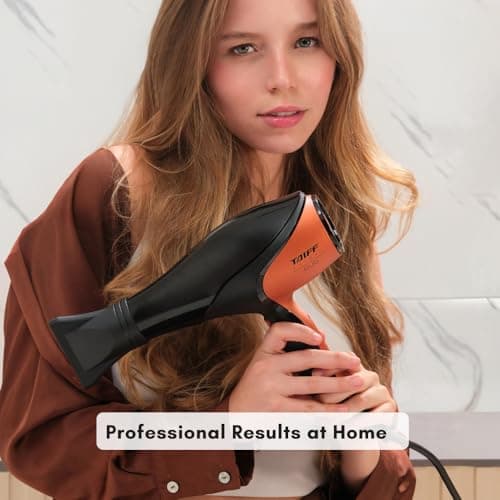 Taiff Unique Duo Professional Hair Dryer – 127V | 1875W Power | AC Motor | Tourmaline + Ionic & Ceramic Technology | Titanium Elements | 2 Concentrator Nozzles (Orange) 6