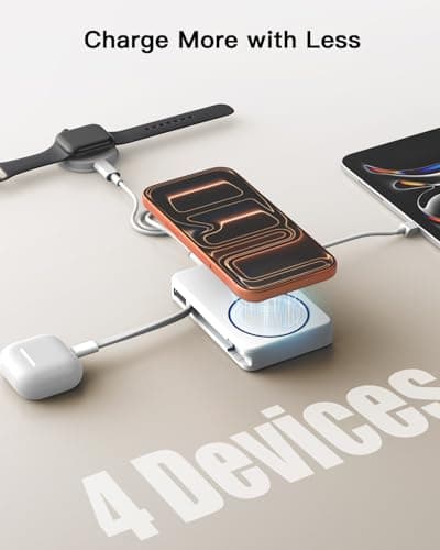 Magnetic Power Bank, 10,000mAh Wireless Portable Charger for Mag-Safe 15W Fast Charging, Battery Pack with USB-C Cable 20W In/Out for iPhone 17e/Air/17/16/15/14/13/12/Plus/Pro/Pro Max, AirPods & More 6