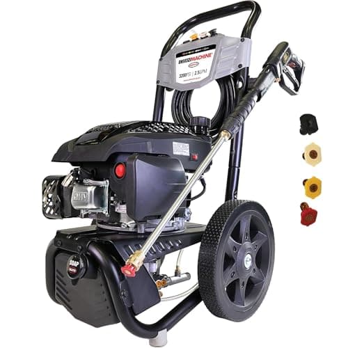 Simpson Cleaning 3200 PSI Gas Pressure Washer, 2.5 GPM Power Washer with Soap Tank and Turbo Nozzle, 25-Foot HyFlex Hose, Clean Machine, 49-State (CM61456)