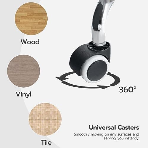 HOOBRO Height Adjustable Rolling Stool, 360° Rotating Drafting Chair, Multi-Purpose Office Desk Chair, Rolling Swivel Salon Stool Chair, for Barber Shop, Nail Salon, Office, Black SB01BY01G1 8