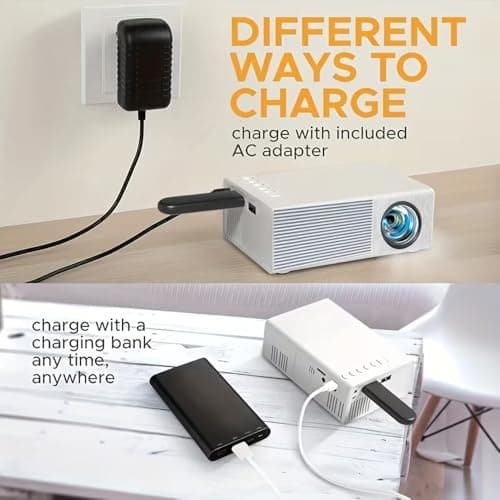 Mini Portable Mini Projector - HD Pico LED Projector Home Theater, Party & Outdoor Movies with HDMI/USB/AV & Remote Control 6