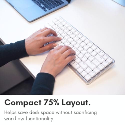 Macally Wireless Mechanical Keyboard for Mac | Compatible Bluetooth Apple Keyboard (75% Size, Blue Tactile Switches) Compact, Multi Device, Backlit for MacBook Pro/Air, iMac, Mac mini/Pro 5