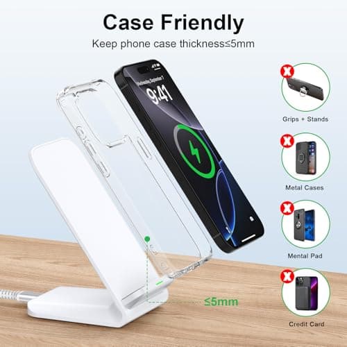 Pixel Wireless Charging Stand Fast Charging Pad for Google Pixel 10a 10Pro XL 9Pro XL/Fold 9a 8a 8Pro 8 7a 7Pro, 15W Android Wireless Charger Station with 18W Adapter for Samsung S26 S25 Ultra S24 FE 6