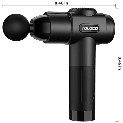 TOLOCO Massage Gun, Deep Tissue Back Massage for Athletes for Pain Relief, Percussion Massager with 10 Massages Heads & Silent Brushless Motor, Valentines Day Gifts for Him Her, Black 9