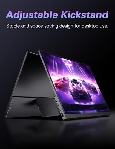 CAPERAVE Portable Monitor 17.3" 144Hz, FHD 100% sRGB HDR Portable Gaming Monitor, Travel Monitor with Kickstand & Speakers, USB-C HDMI External Screen for Laptop Mac Xbox Switch PS5/4 6