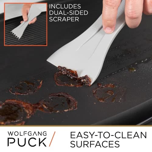 Wolfgang Puck XL Reversible Grill Griddle, Oversized Removable Cooking Plate, Nonstick Coating, Dishwasher Safe, Heats Up to 400ºF, Stay Cool Handles 6