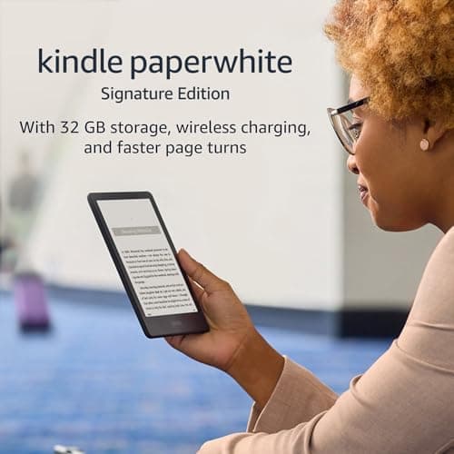 Amazon Kindle Paperwhite Signature Edition (32 GB) – With auto-adjusting front light, wireless charging, 6.8“ display, and up to 10 weeks of battery life – Without Lockscreen Ads – Black 6