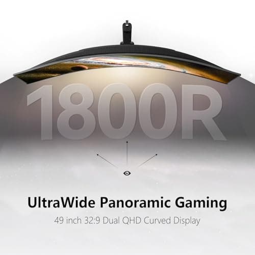 INNOCN 49" OLED Ultrawide Curved Monitor 5K2K 5120 x 1440p 144Hz, 0.03ms, Computer Monitor for AI PC, USB Type C 90W, HDMI 2.1, DisplayPort, USB Hub, Speakers, Adaptive-Sync, Adjustable Stand, Black 6