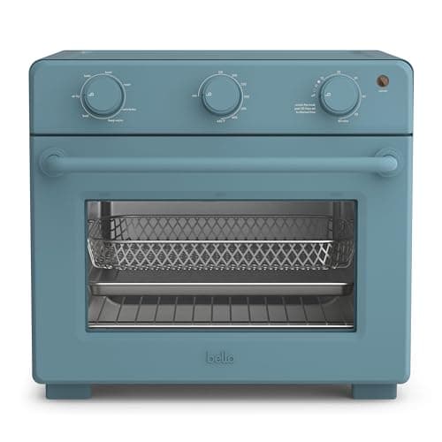 bella Air Fry Toaster Oven, 7 Preset Cooking Options, Dishwasher-Safe EverGood Coated Trays Included, 60-Minute Auto Shutoff w Audible Timer, Power Indicator Light, 1700 Watt, Surf