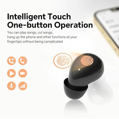Invisible Mini Earbuds Wireless Bluetooth, Low Profile Micro Smallest Tiny Discreet Hidden Earbuds for Work, Small Headphones, Invisible Sleep Wireless Earphone IPX5 Waterproof for Small Ear Canals 7