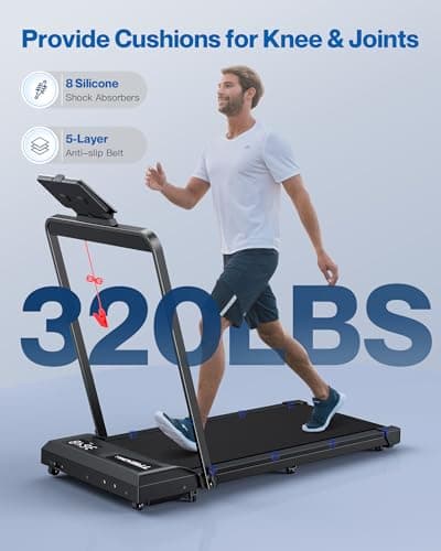 Under Desk Walking Pad Treadmill: Incline Voice Controlled Smart Treadmill 320 lbs Capacity for Home Office Use, Compatible with KINOMAP WELLFIT App 6