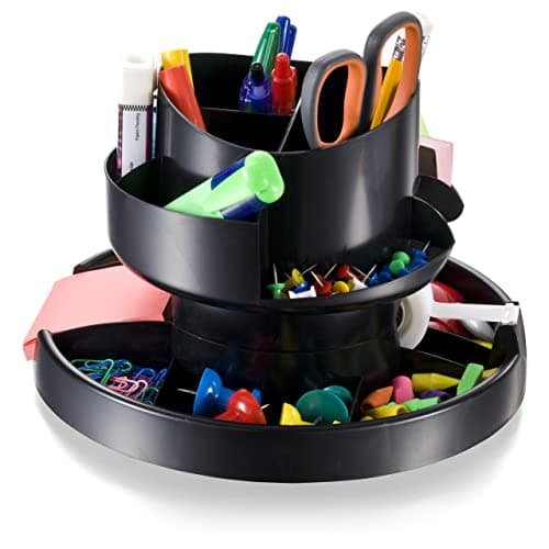 Officemate Deluxe Rotary Organizer, 16 Compartments, Recycled, Black (26255) 8