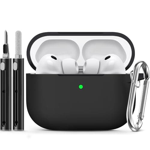 Ljusmicker for AirPods Pro 3 Case 2025 with Cleaner Kit,Soft Silicone Protective Cover for Apple AirPods Pro 3rd Generation Cases for Women Men,for AirPod Pro 3 Case Accessories with Keychain-Black