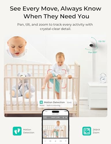 Dr.Care VistaView Lite Smart WiFi Baby Monitor - 4" 720P Split Screen & 1080P Camera App Control, Motion Alerts, HD Night Vision, Triple Security, 2-Way Talk, Video Recording, Multi-User 6