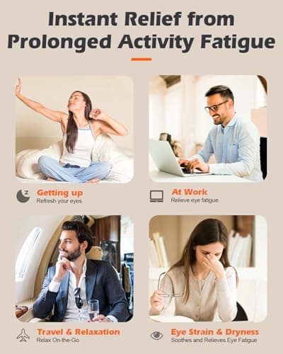 Silk Cordless Heated Eye Mask, Washable Sleep Mask Warm Compress Mask Soft Pressure Free Shade Blindfold Electric Eye Heating Pad for Blepharitis Sinus Stye Gifts for Men Women (Grey) 8