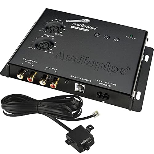 AudioPipe XV-BXP-SUB 15V Car Audio System Digital Sound Equalizer Epicenter Enhancer Restoration Signal Processor Bass Booster w/Remote Knob, Black
