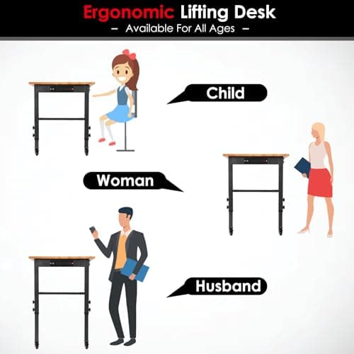 OLBRUS 48 "Adjustable Workbench with Power Outlet, Heavy Duty 2000 LBS Load Capacity Hardwood Workbench Suitable for Workshop, Office, Garage, Home with Wheels 7