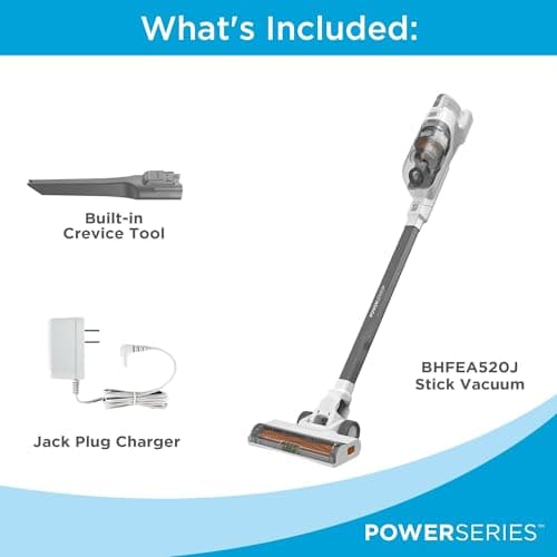 BLACK+DECKER POWERSERIES+ 20V MAX Cordless Stick Vacuum Cleaner with LED Floor Lights, Bagless, Lightweight, Cordless Vacuum Cleaners for Home, Up to 44 Minutes, Powerful Suction, Gray (BHFEA520J) 10