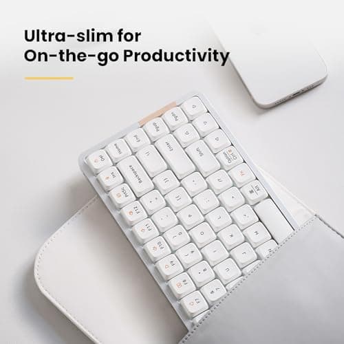LOFREE Flow84 Low Profile Mechanical Keyboard, 75 Percent Rechargeable Wireless Keyboards with Bluetooth and Wired Connection for Windows, Mac OS/Black Phantom Tactile Switches 6
