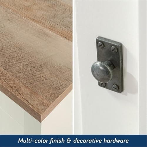 Sauder Homeplus Robot Vacuum Storage Side Table End Table Cabinet for Living Room, Bedroom, in Soft White 6