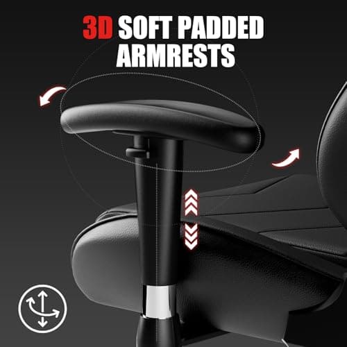 GTRACING Gaming Chair Racing Office Computer Ergonomic Video Game Chair Backrest and Seat Height Adjustable Swivel Recliner with Headrest and Lumbar Pillow Esports Chair (Dark Black) 5