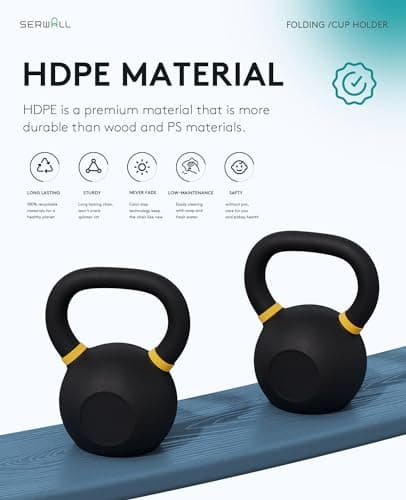 SERWALL Folding Adirondack Chair, HDPE Adirondack Chairs, Plastic Outdoor Chairs- Looks Exactly Like Real Wood- Navy 10