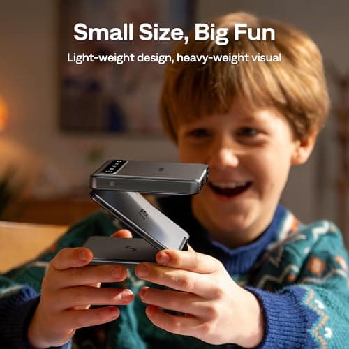 Aurzen ZIP Tri-Fold DLP Truly Mini Projector, Pocket Size, Zero-Lag Focus, One-Click Screen Mirroring, Full-Screen Mode, Type-C Fast Charging, 5,000mAh Battery, Indoor Outdoor Portable Projector, Grey 7