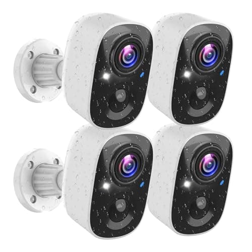 MaxiViz Security Cameras Wireless Outdoor (4 Pack), Battery Powered Cameras for Home Security with AI Motion Detection, 2K Color Night Vision, 2-Way Talk, IP66 Weatherproof, SD/Cloud Storage