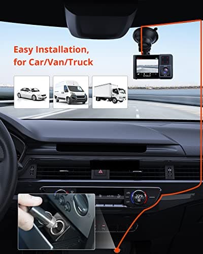 Kingslim D1 pro Dual Dash Cam 4K Record Inside - Front and Inside Dash Camera GPS WiFi for Cars Uber Truck, Dashcam with Infrared Night Vision, G-Sensor, Loop Recording(Upgraded Version) 8