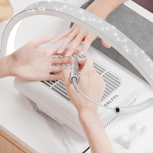 gelpal Large Half Moon Light for Nail Desk, 30" 48W Professionals Led Light, Desk Lamp for Lash Eyelash Extension,Makeup Desk lamp,Color Temperature 2700K-6000K, Salon&Home(Crystal Diamond) 7