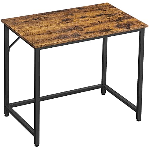 VASAGLE Computer Desk, Office Work Desk, 31.5 x 19.7 x 29.9 Inches, for Study, Bedroom, Home Office, Living Room, Rustic Brown and Ink Black ULWD038B01 7