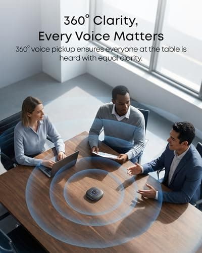 Anker PowerConf Speakerphone, Zoom Certified Conference Speaker with 6 Mics, 360° Enhanced Voice Pickup, 24H Call Time, Bluetooth 5.3, USB C, Compatible with Leading Platforms for Personal Workspaces 3