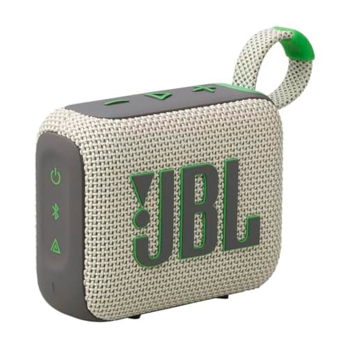 JBL Go 4 - Ultra-Portable, Waterproof and Dustproof Bluetooth Speaker, Big JBL Pro Sound with Punchy bass, 7-Hour Built-in Battery, Made in Part with Recycled Materials (Sand)