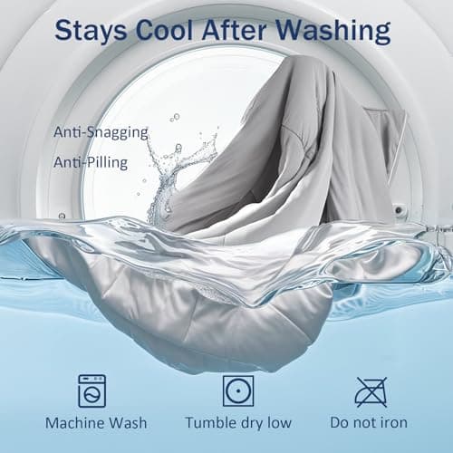 Cooling Blanket Comforter Hot Sleepers - Cooling Comforter King/Cali King Size, Double-Sided Ice Blankets for Night Sweats, All-Season Breathable & Lightweight Blanket (106''x90'',Cool Gray) 7