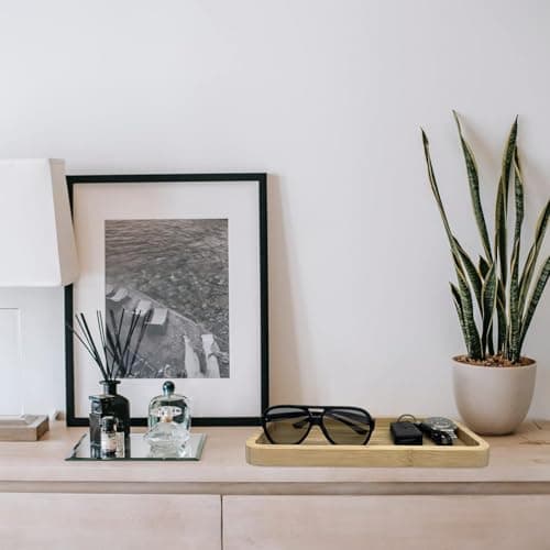 Bamboo Vanity Bathroom Tray for Counter, Bamboo Tray for Bathroom, Toilet Tank, Perfume 11.8L x 5.9W x 0.8H inch (Bamboo) 6