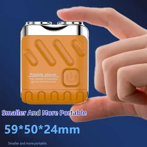 Electric Mini Portable Razor Luggage Design for Men,Double-Ring Magnetic Cutter Waterproof Pocket Shaver,R-12 Dry and Wet Shaving Rechargeable Portable Travel Shaver for Travel Office Business Trip 7