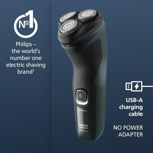 Philips Norelco Shaver 2600 Series, Wet and Dry Electric Shaver, Pop-up Trimmer, P-Cap, Travel Pouch, Dark Forest Green, Model X3052/91 6