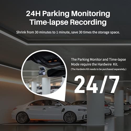 KAWA Dash Camera for Cars - Transparent Display Tiny Dash Cam Front with Voice Control, Super Night Vision Dashcam, 1296P QHD, 145° Wide-Angle FOV, G-Sensor, APP Control, Built in WiFi - Mini 3 Pro 8