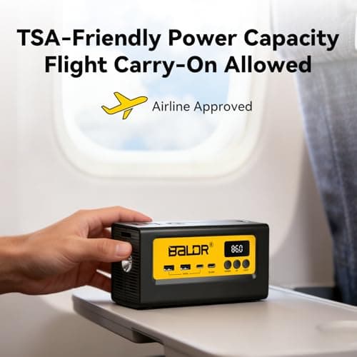 BALDR Portable Power Station 28000mAh, 90Wh LiFePO4 Battery Backup Camping Solar Generator Fast Charging with AC Outlet 150W Peak Power Bank for Home Backup Outdoor Emergency 7