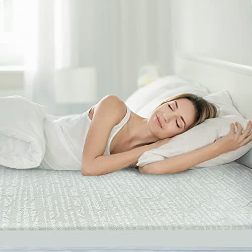 Mattress Topper Cover Protector King Size 3 Inch, 100% Waterproof Viscose Cooling Mattress Encasement Zippered with Adjustable Straps, Fit Memory Foam Mattress Topper 5