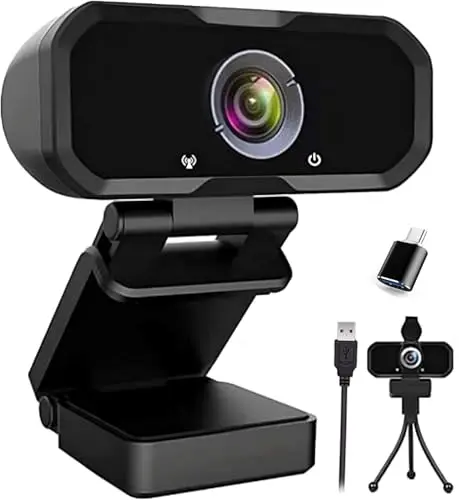 Svcouok USB-C 1080P Webcam Compatible with Switch 2/ PC - Streaming Camera for Zoom/Teams/Skype, Plug&Play PC/Mac/Laptop