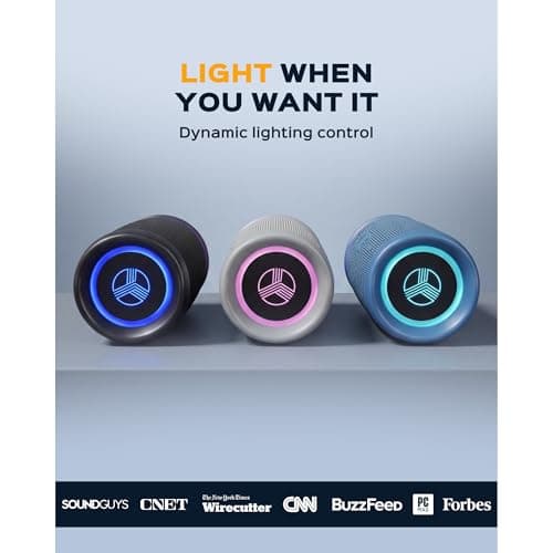 TREBLAB HD77 – Waterproof Bluetooth Speaker, 25W Loud 360° Sound, Deep Bass, IPX7, TWS Pairing, RGB Lights, 20H Battery, Portable Wireless Speaker for Outdoor, Beach, Camping, Party, Travel 10