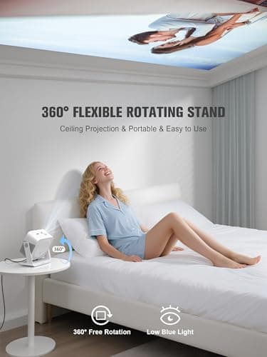 【Official Licensed Google TV】4K Smart Projector with WiFi and Bluetooth, VOPLLS Outdoor Projectors with Dolby/Auto Focus, Portable Movie Phone Wireless Gaming Wifi Proyector for Bedroom/Home/Celling 5