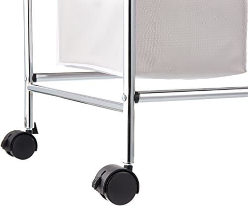 Amazon Basics 3-Bag Laundry Sorter with Removable Bags, Metal Frame, Washable, Locking Wheels, Gray 5