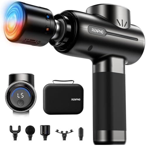 RENPHO Massage Gun with Heat and Cold, Portable Percussion Muscle Deep Tissue Massager with Bluetooth, Carry Case, Gifts for Men Women, Active+ Thermacool