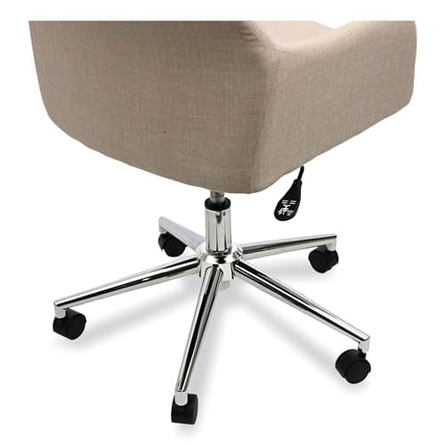 Workspace by Alera Mid-Century Task Chair, Supports Up to 275 lb, 18.9" to 22.24" Seat Height, Cream Seat, Cream Back 6