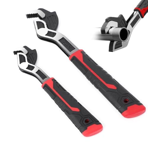 8" 10" 2PCS Multifunctional Adjustable Wrench, Automatic Size Adjustment Self-locking Wrench, 15-35mm Spring QuickWrench, Suitable for Pipeline Maintenance, Can Replace RatchetWrench, Pipe Clamp, etc.