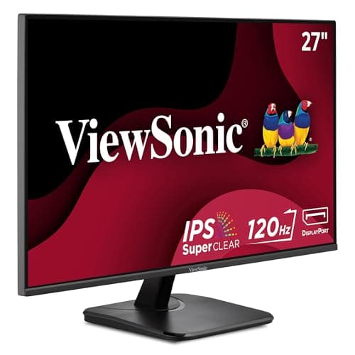 ViewSonic VA2756A-MHD 27 Inch IPS 1080p Monitor with 120Hz, Eye Care, HDMI, DisplayPort, and VGA Inputs for Home and Office