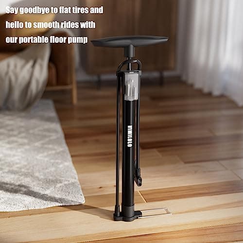 VIMILOLO Bike Pump, Air Bicycle Pump Inflator for Presta and Schrader Valve Tire Ball Bike Portable Pumps 160PSI & 11BAR 6